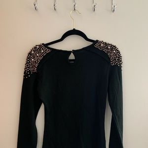 Devine Pearl Detail Long Sleeve Sweater